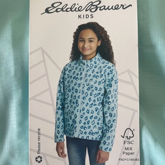 Eddie Bauer Youth Jacket Hoodie Light Blue Girls 2pc Jacket Size 5/6 NWT - Picture 8 of 11
